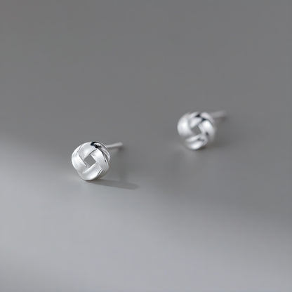 S925 Sterling Silver Geometric Square Wire Wrapped Stud Earrings
