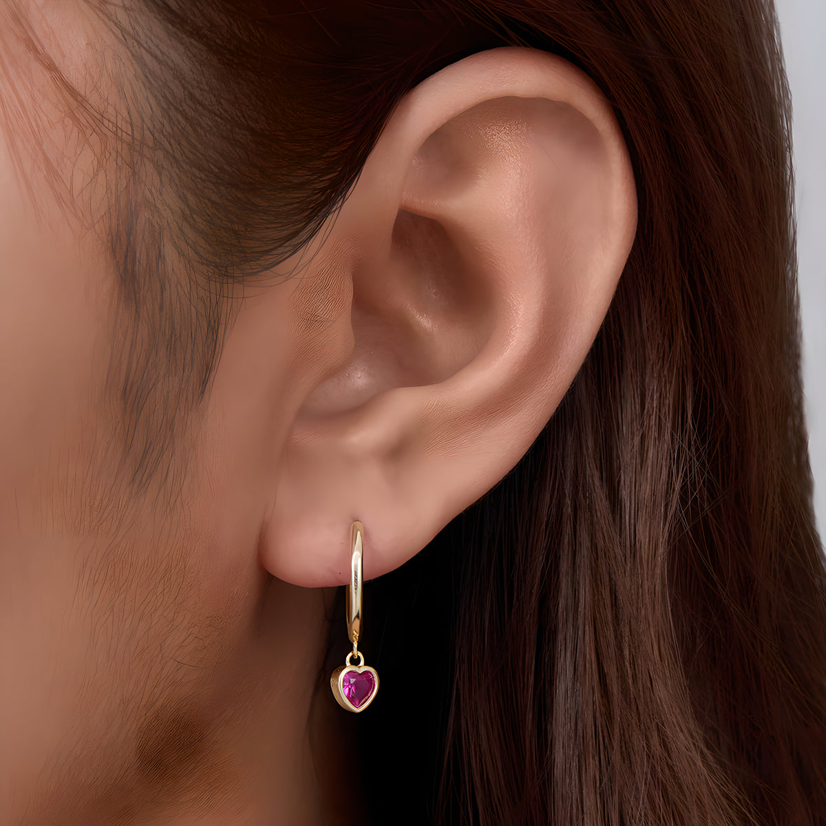 S925 Sterling Silver Heart Shaped Cubic Zirconia Earrings