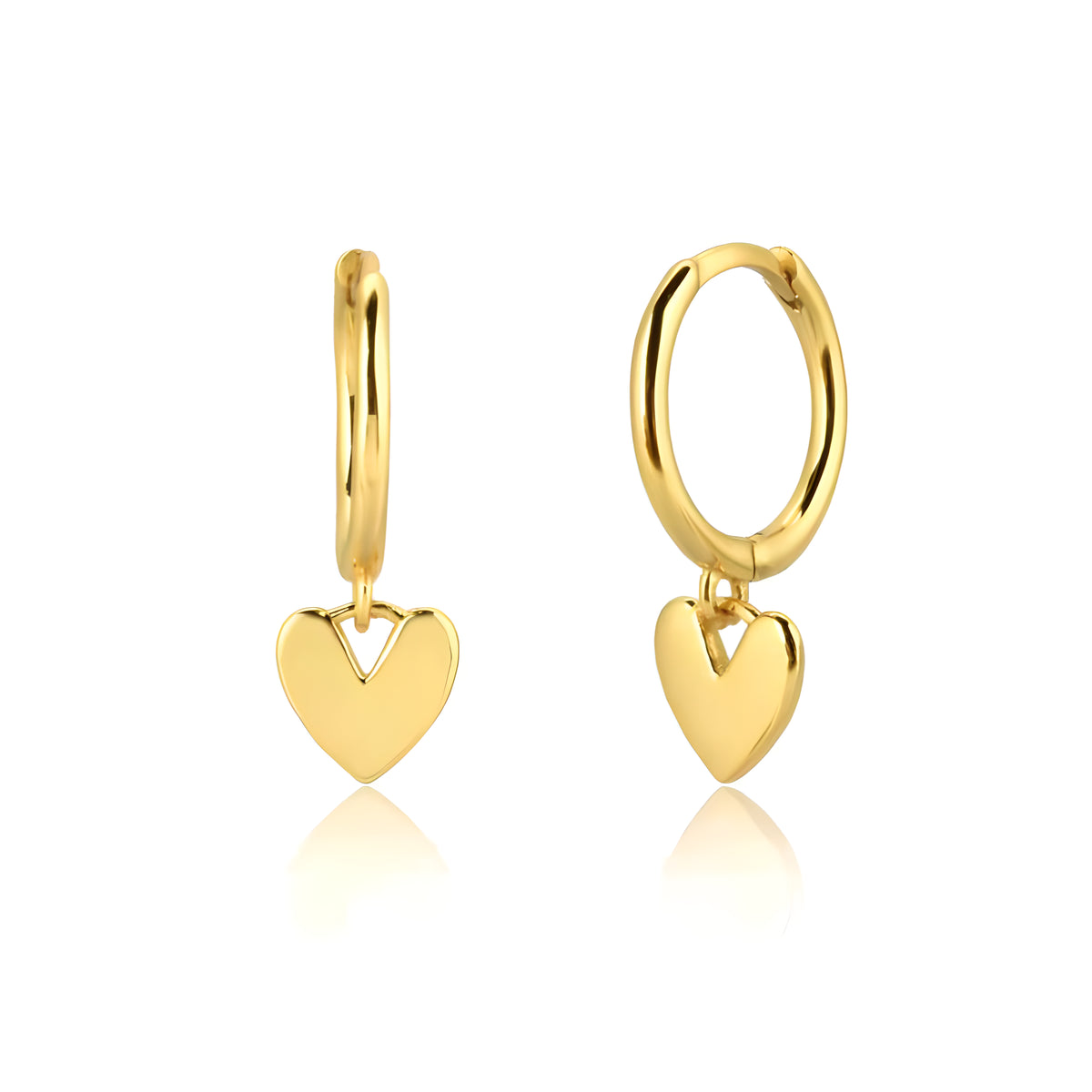 S925 Sterling Silver Heart Stud Earrings