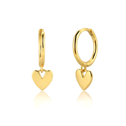 S925 Sterling Silver Heart Stud Earrings