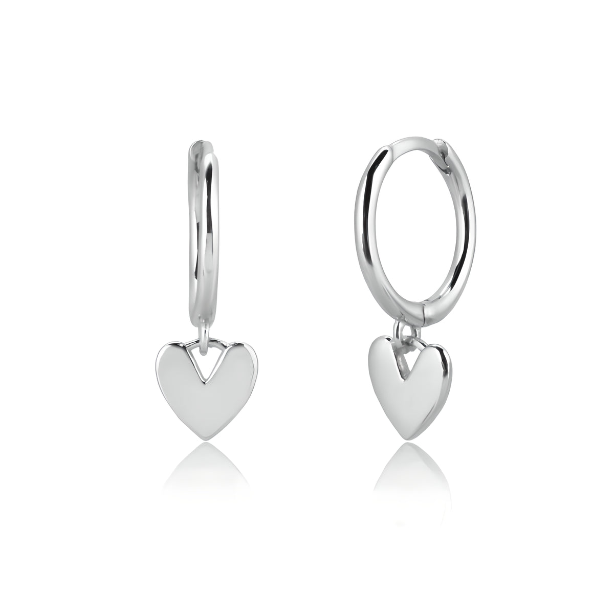 S925 Sterling Silver Heart Stud Earrings