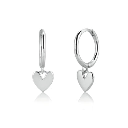 S925 Sterling Silver Heart Stud Earrings