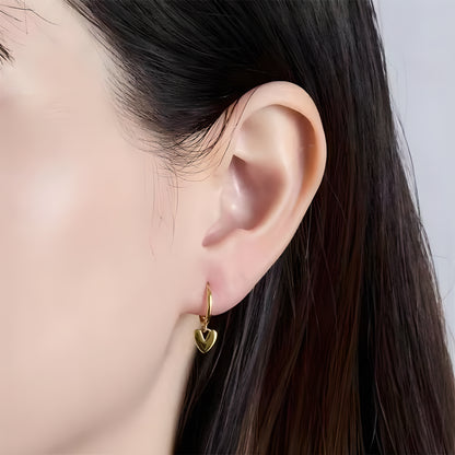 S925 Sterling Silver Heart Stud Earrings