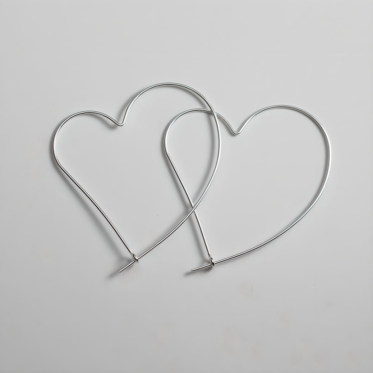 S925 Sterling Silver Hollow Large Heart Hoop Earrings