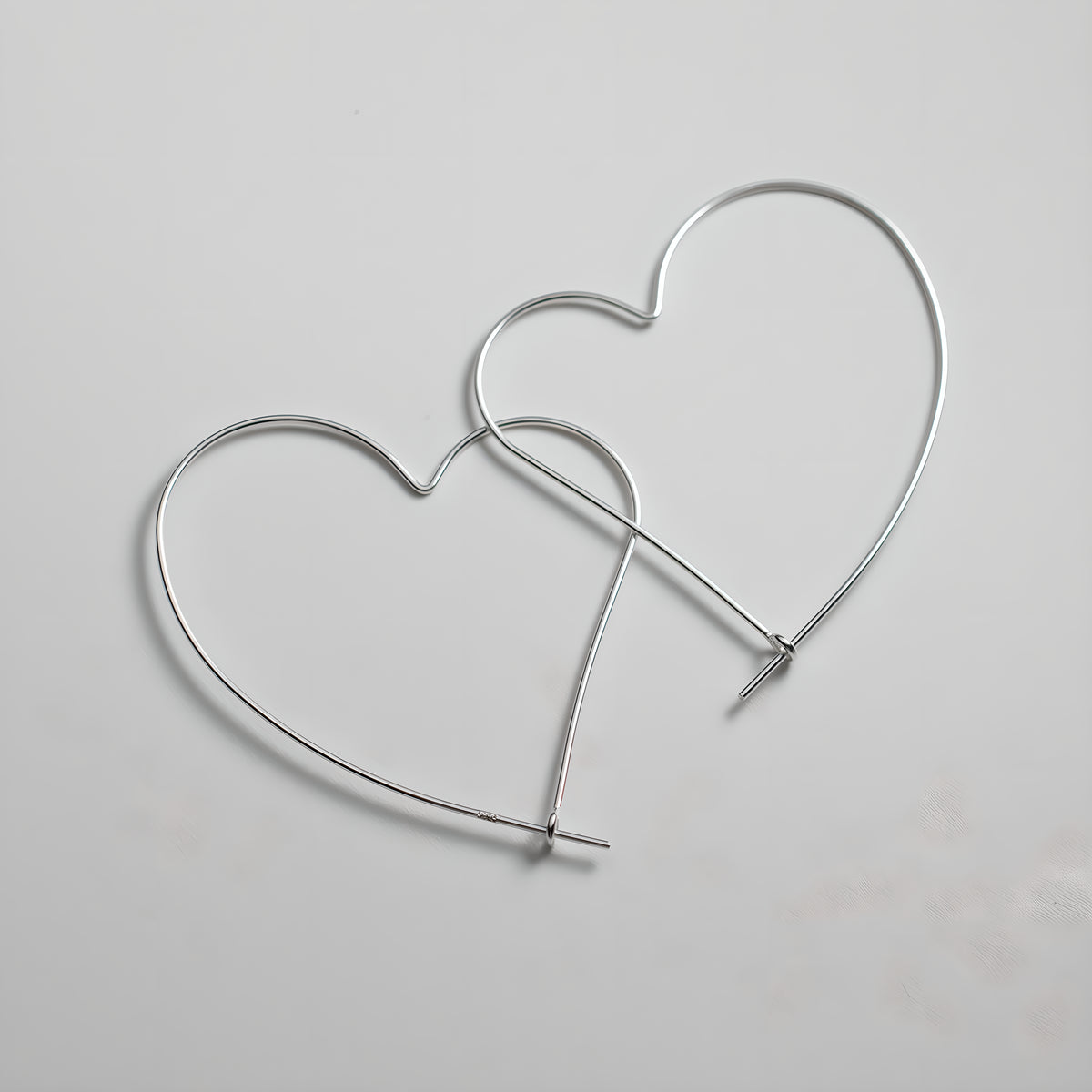 S925 Sterling Silver Hollow Large Heart Hoop Earrings