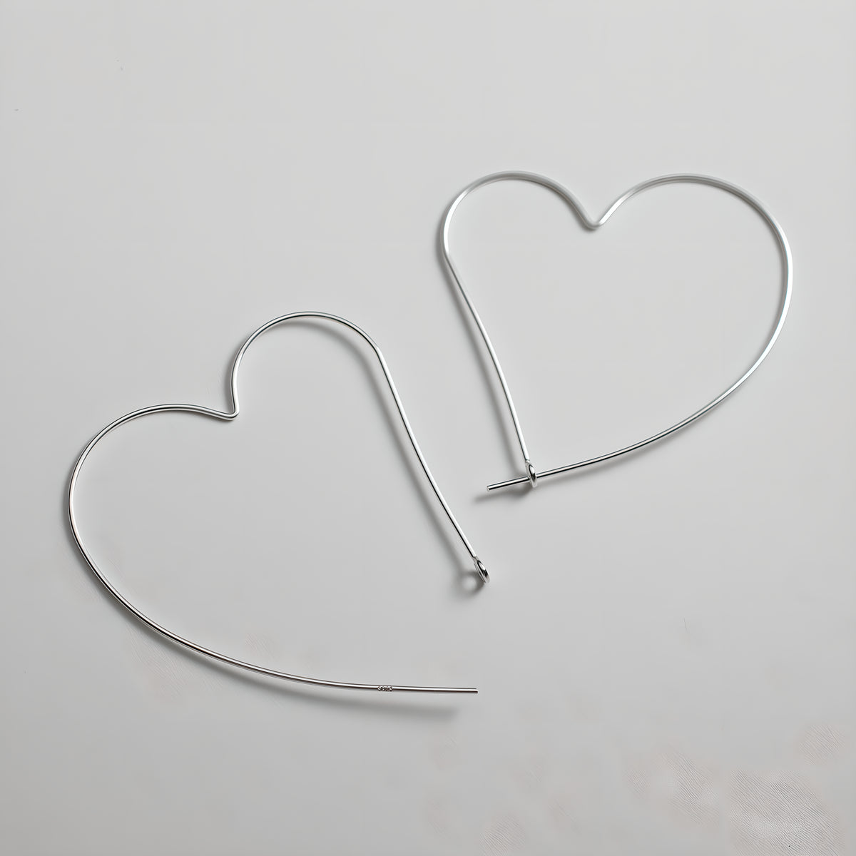S925 Sterling Silver Hollow Large Heart Hoop Earrings