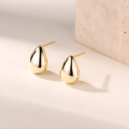S925 Sterling Silver Initial Teardrop Stud Earrings
