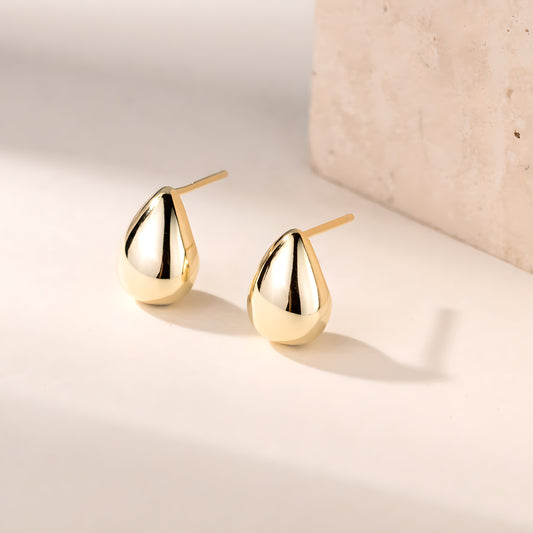 S925 Sterling Silver Initial Teardrop Stud Earrings