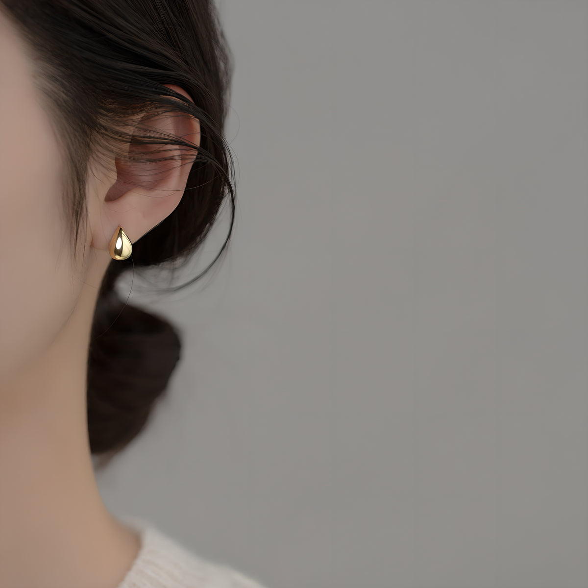 S925 Sterling Silver Initial Teardrop Stud Earrings