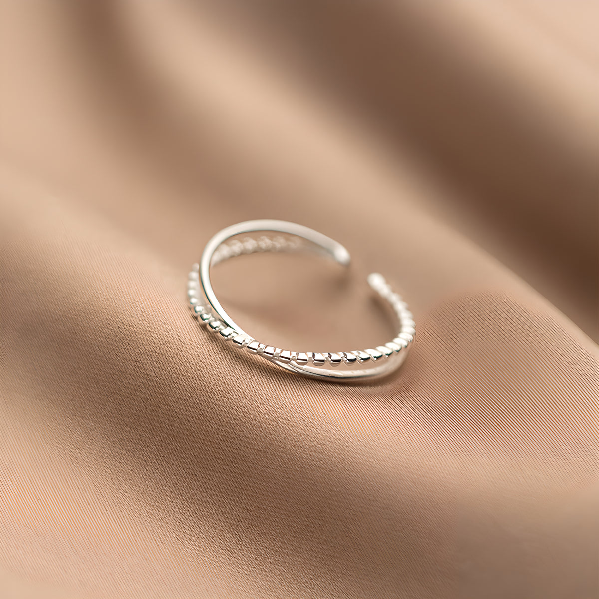 S925 Sterling Silver Intersecting Lines Minimalist Open Ring