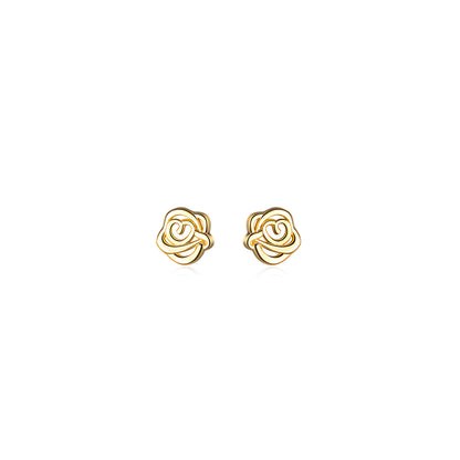 S925 Sterling Silver Mini Rose Flower Stud Earrings