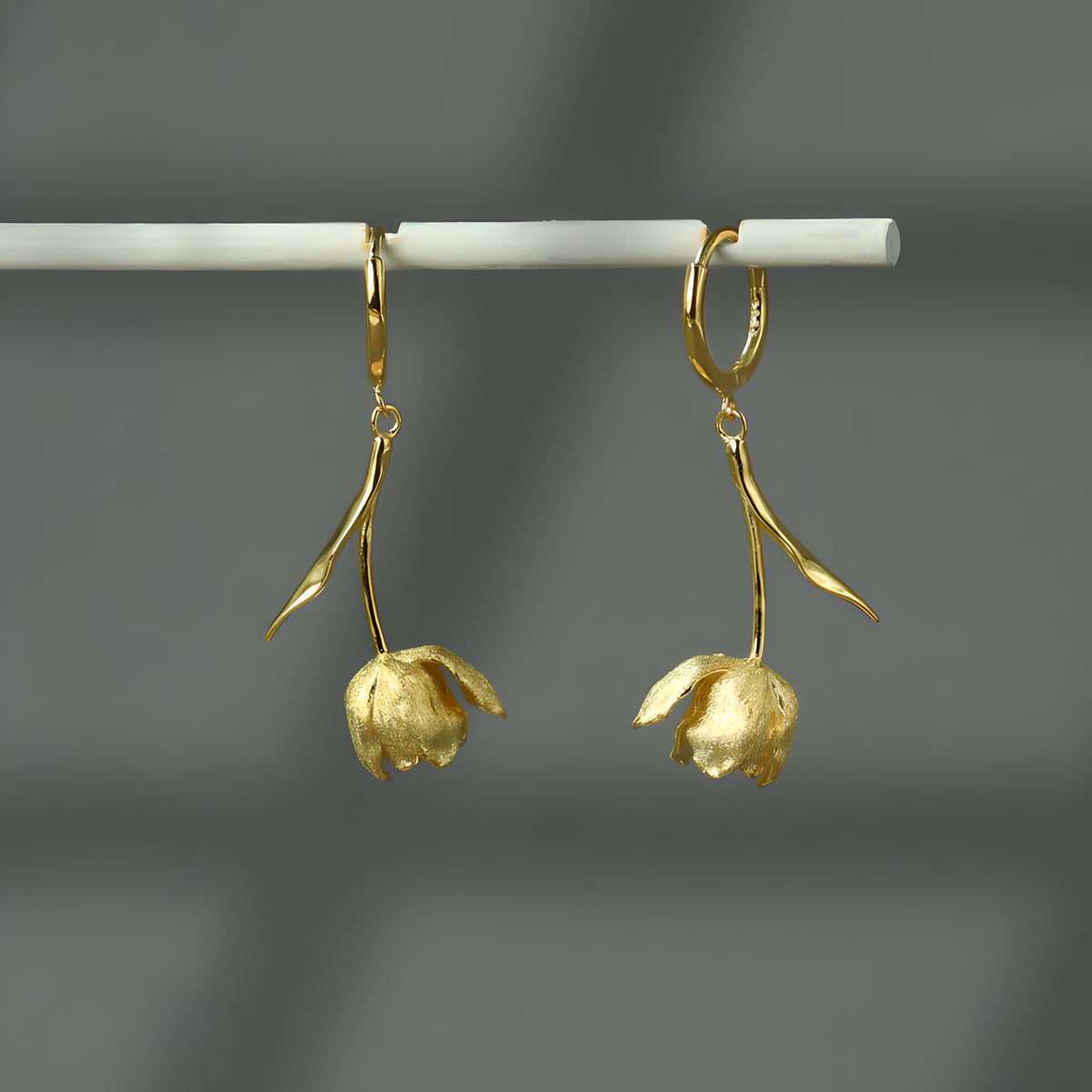 S925 Sterling Silver Tulip Artistic French Style Niche Design Earrings