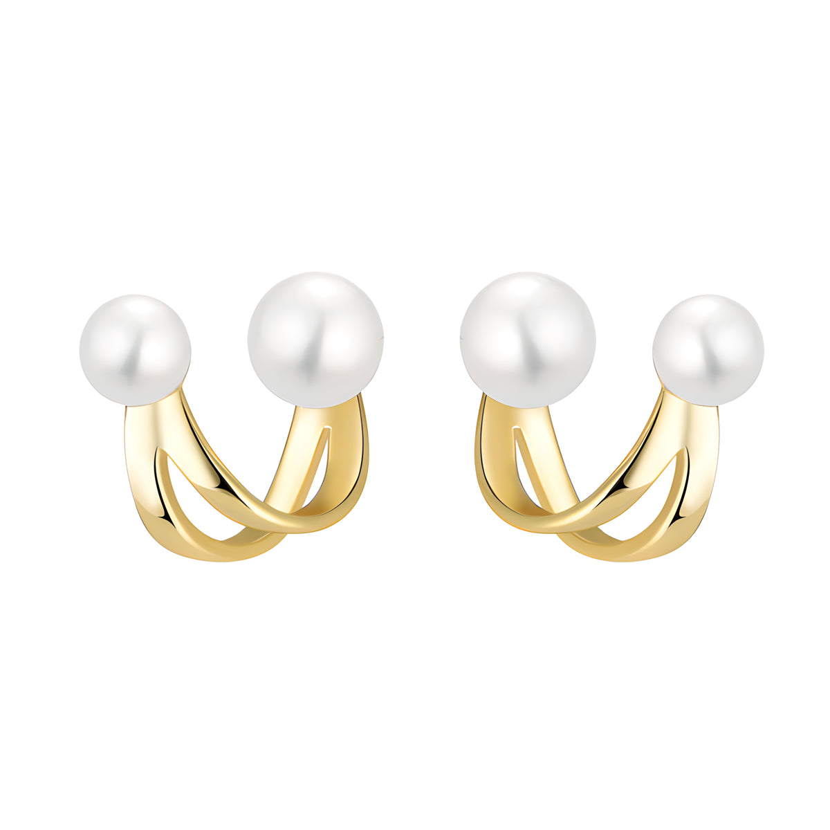 S925 Sterling Silver Geometric Pearl Stud Earrings 2024 Fashion Minimalist