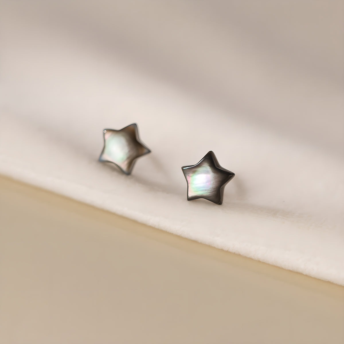 Shell Star Stud Earrings Sterling Silver