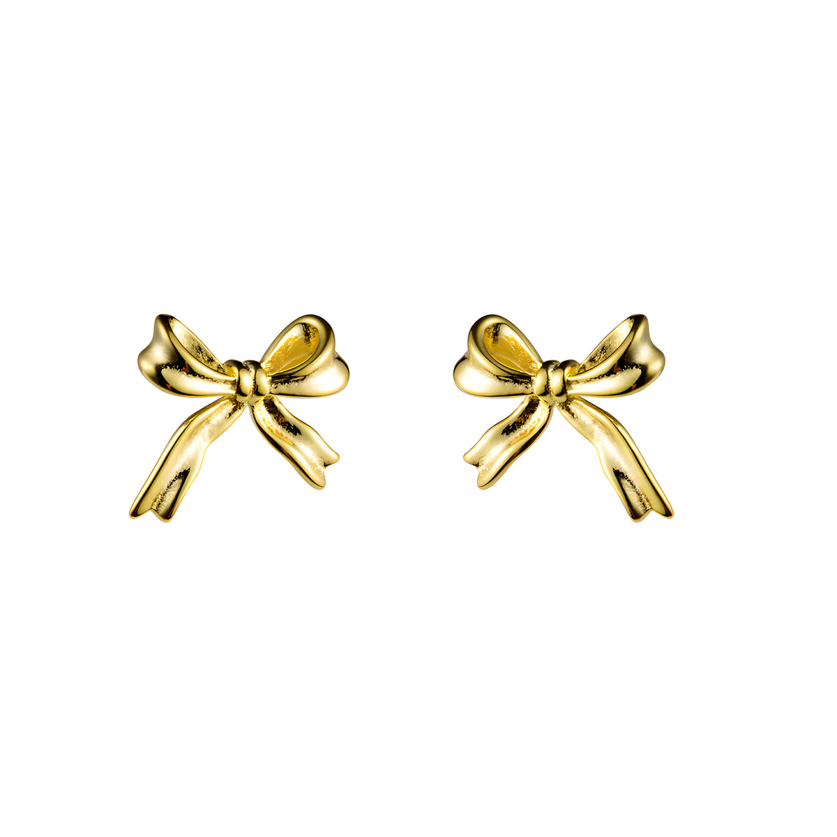 Silver Bow Stud Earrings - Delicate & Elegant Design