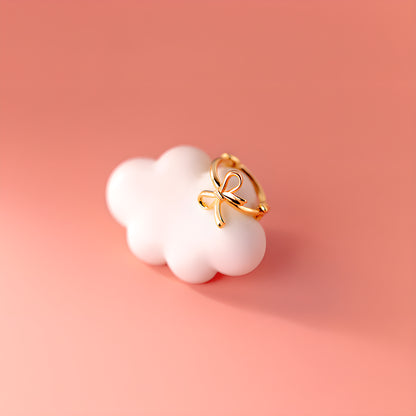 Simple Bow Stud Earrings S925 Silver