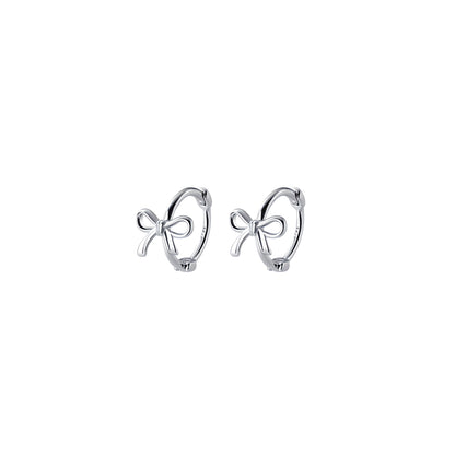 Simple Bow Stud Earrings S925 Silver