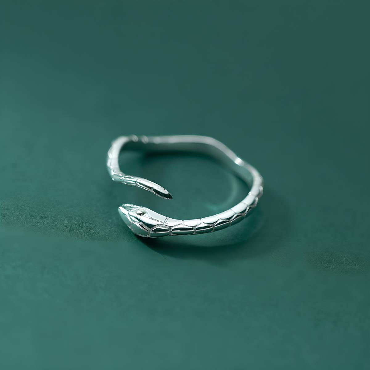 Simple Snake S925 Sterling Silver Adjustable Ring