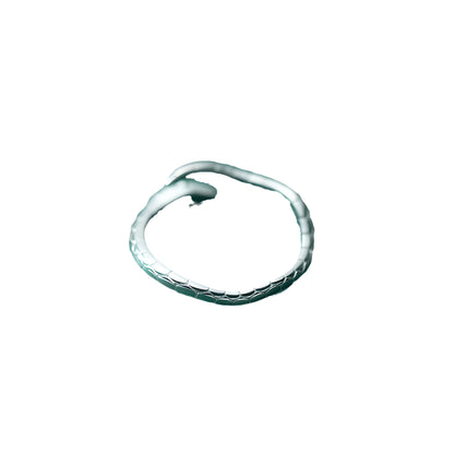 Simple Snake S925 Sterling Silver Adjustable Ring
