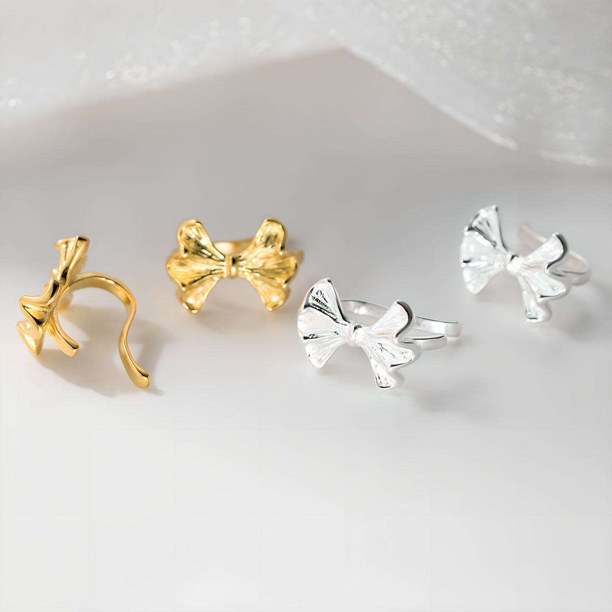 Sterling Silver Bow Clip-On Earrings