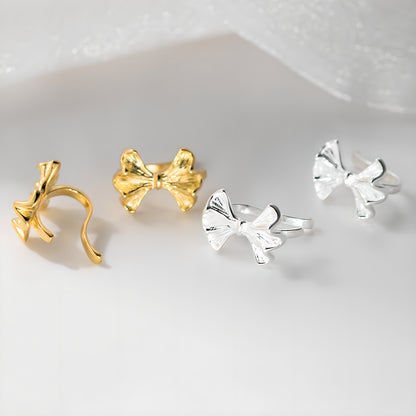 Sterling Silver Bow Clip-On Earrings