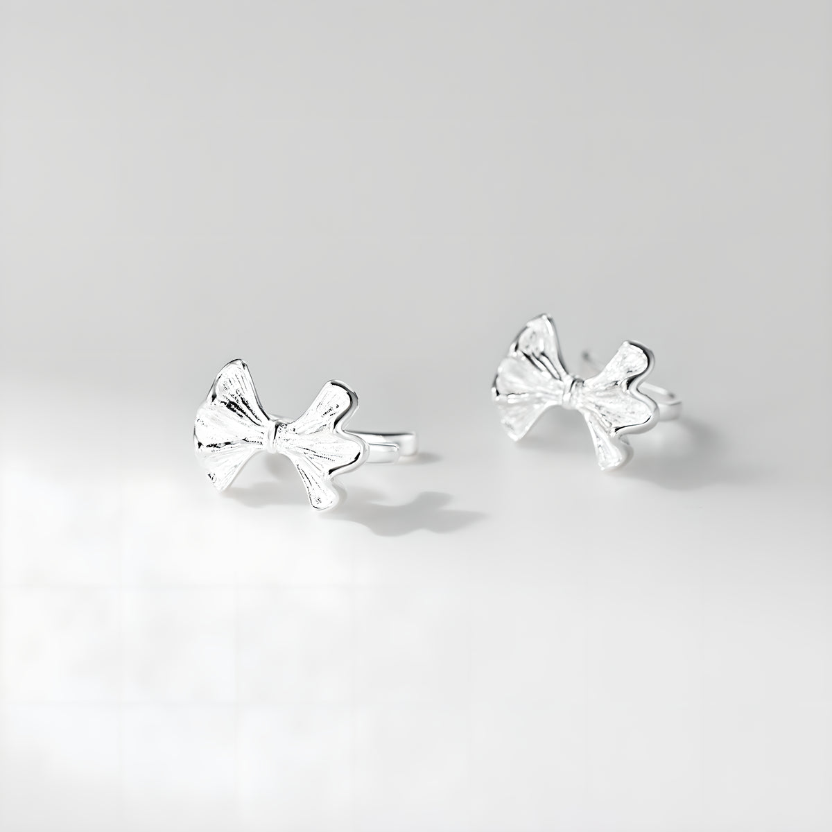 Sterling Silver Bow Clip-On Earrings