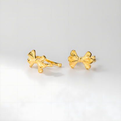 Sterling Silver Bow Clip-On Earrings