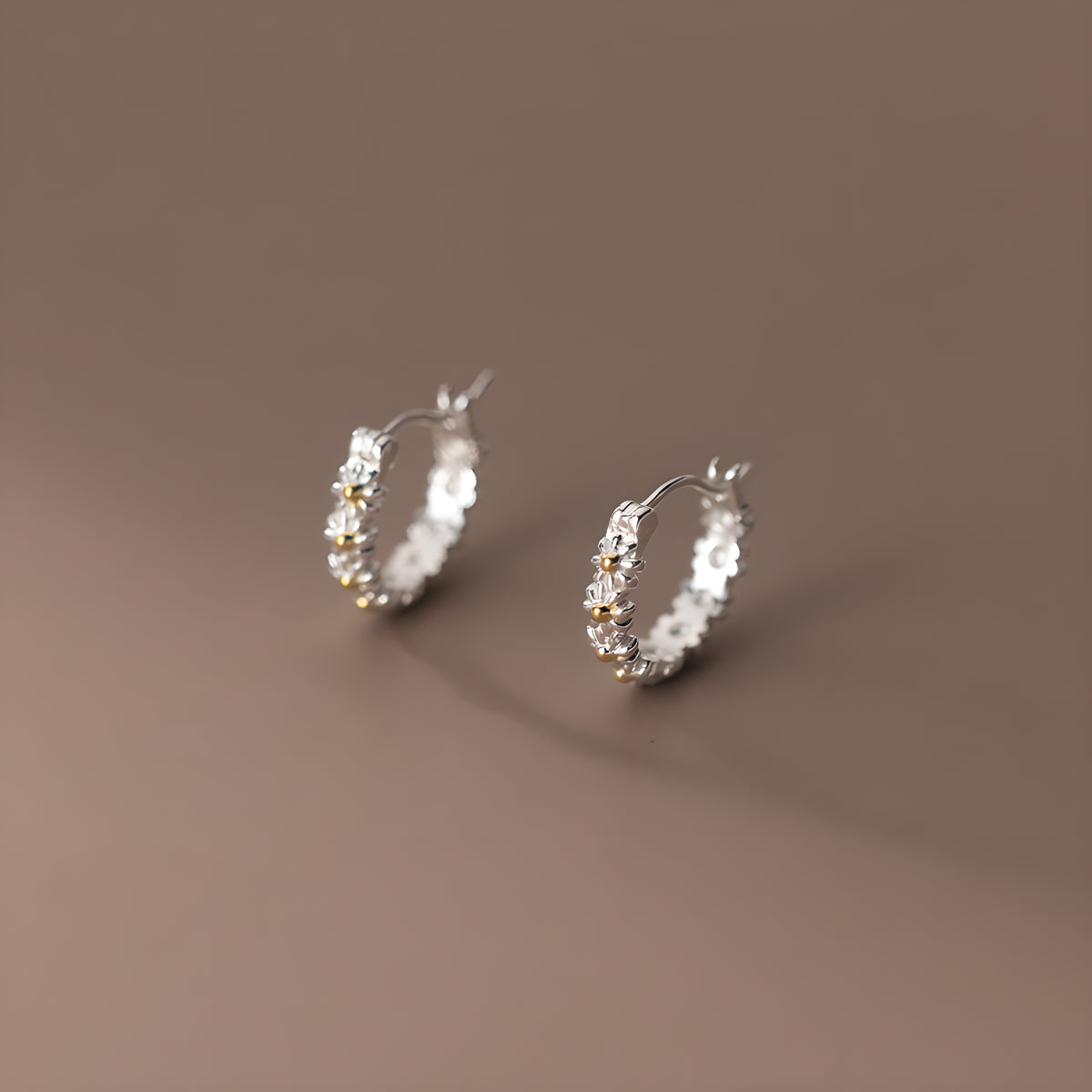 Sterling Silver Small Daisy Stud Earrings