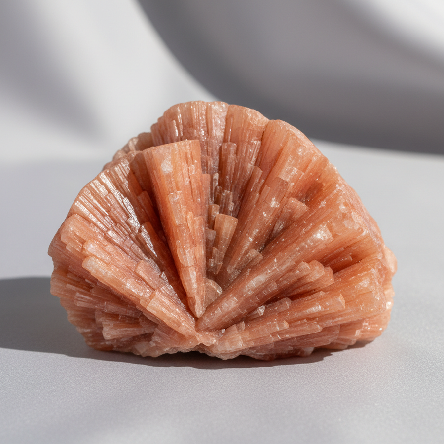 Stilbite crystal close-up