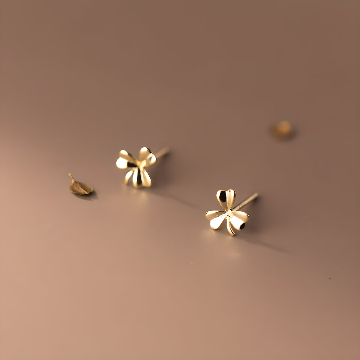 Three-Petal Floral Stud Earrings S925 Sterling Silver