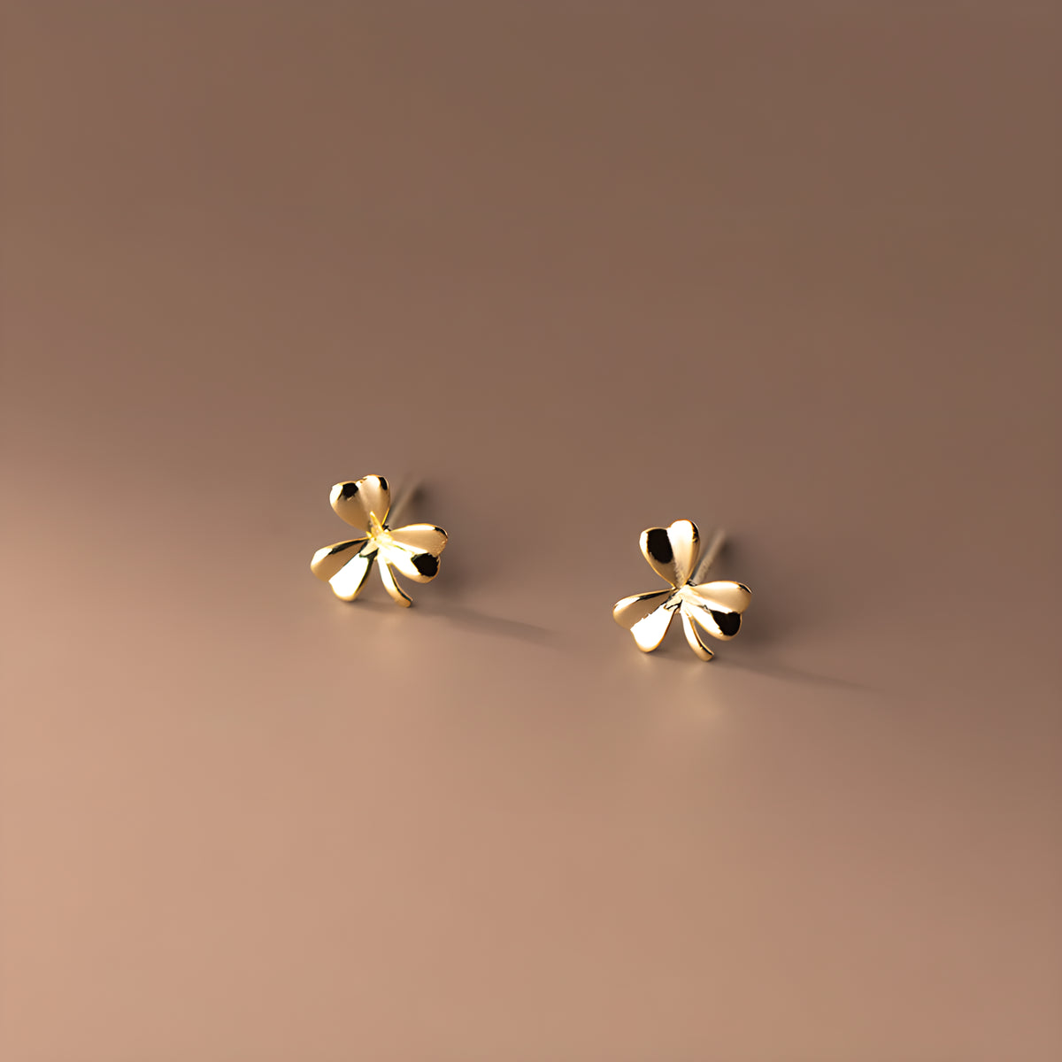 Three-Petal Floral Stud Earrings S925 Sterling Silver