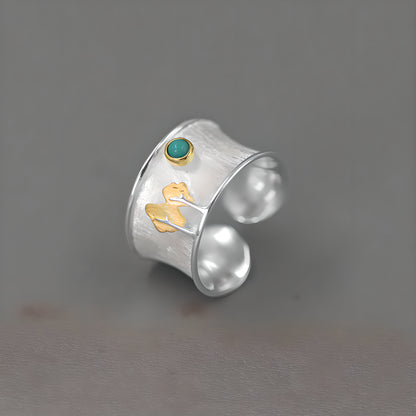 Tree and Moon Adjustable S925 Sterling Silver Ring