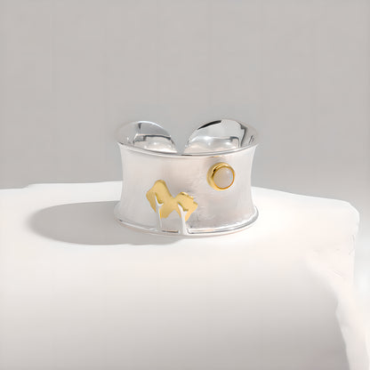 Tree and Moon Adjustable S925 Sterling Silver Ring