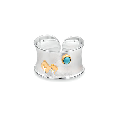 Tree and Moon Adjustable S925 Sterling Silver Ring