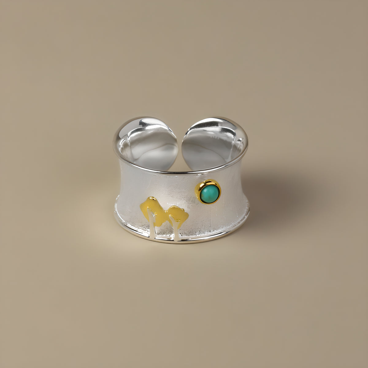 Tree and Moon Adjustable S925 Sterling Silver Ring