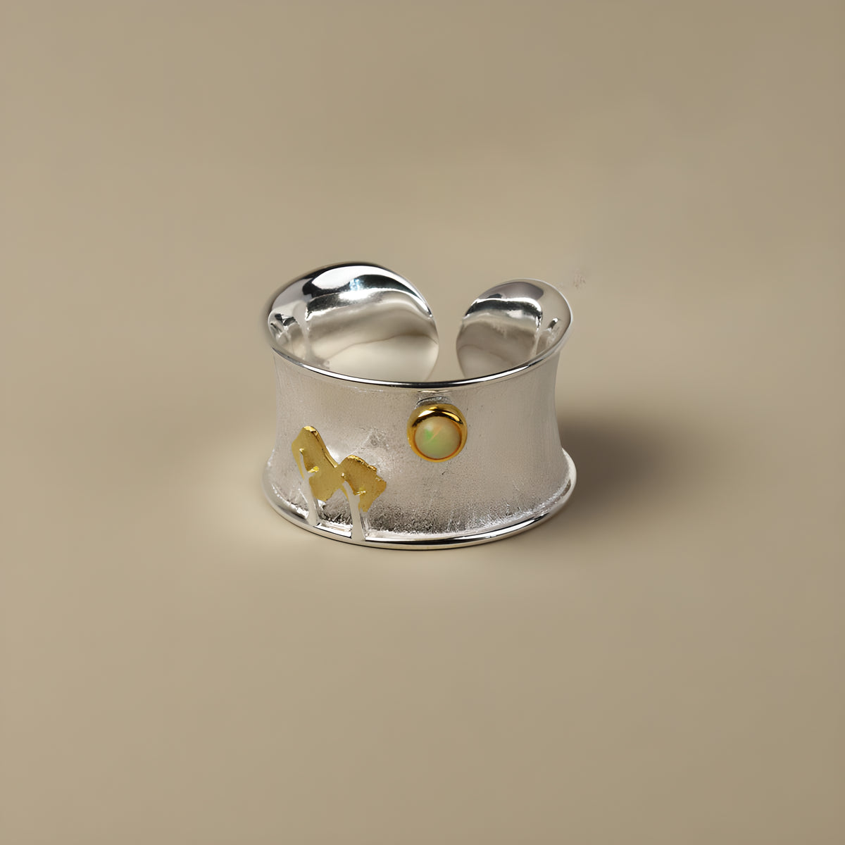 Tree and Moon Adjustable S925 Sterling Silver Ring