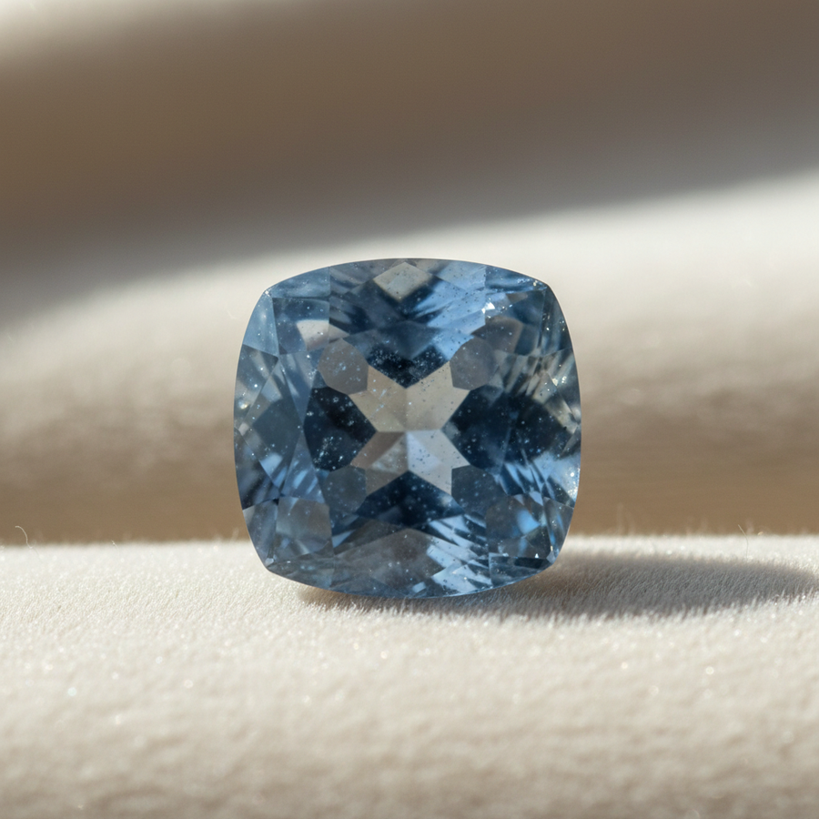 Blue Scheelite crystal close-up