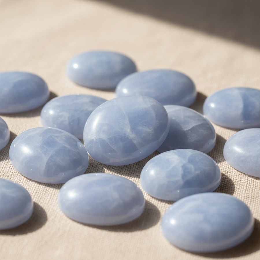 Blue Rose Quartz crystal close-up