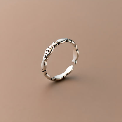 Vintage Koi Fish Adjustable Ring S925 Silver