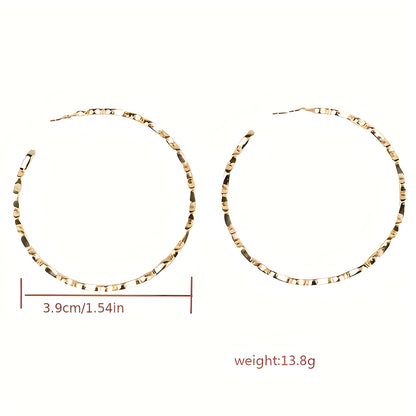 Vintage Western Opal C-Shaped Large Hoop Earrings