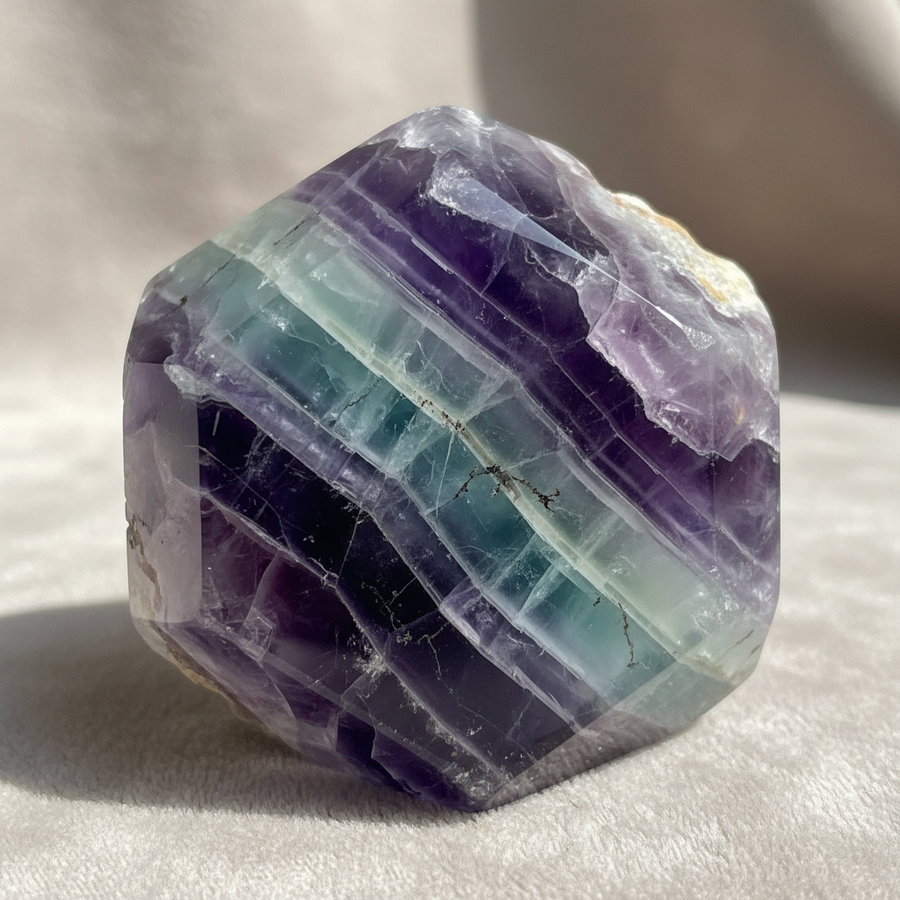 Yttrium Fluorite crystal close-up