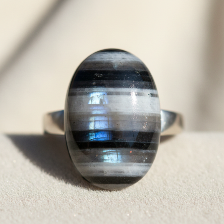 Zebra Moonstone crystal close-up