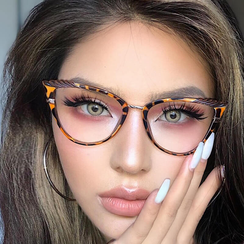 LUXYIN Jeni Leapoard Cat Eye Glasses