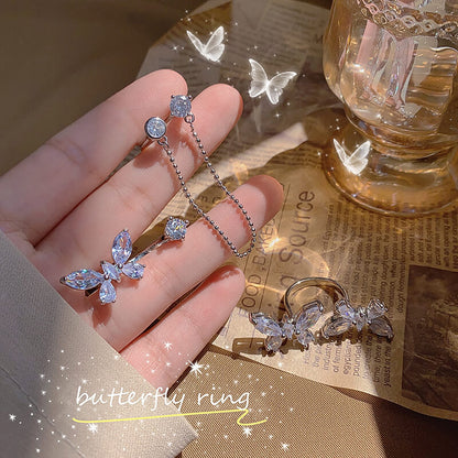 Stylish Butterfly Anxiety Rings Set