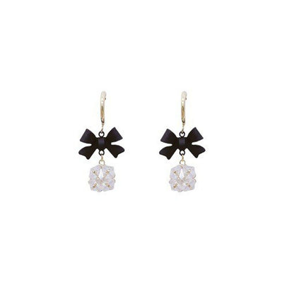 Bowknot Zircon Drop Earrings