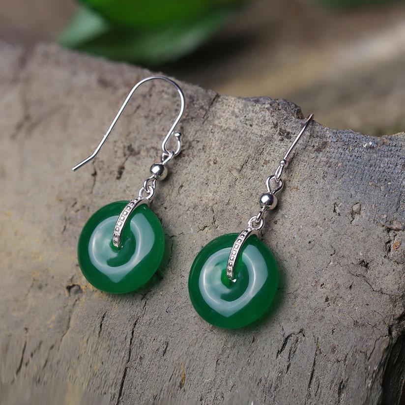 Safe and Well Wishes Jade Earrings
