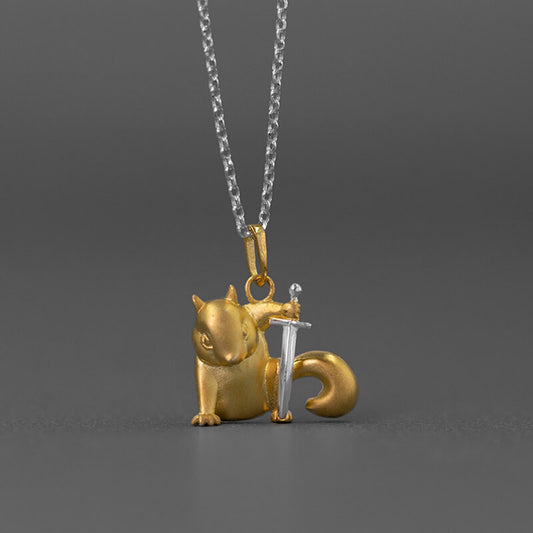 LUXYIN | Super Squirrel Man Silver Pendant, Super Man Necklace