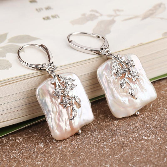 Natural Baroque Engraving Earrings