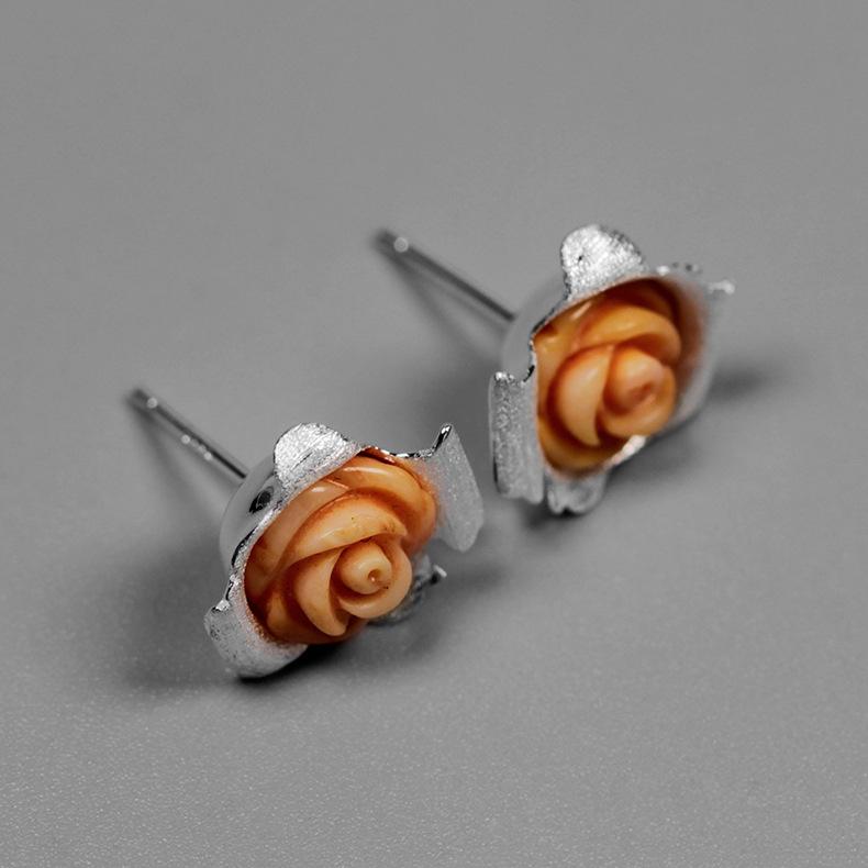 Paper Rose Stud Earrings