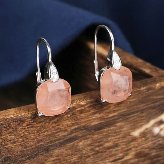 Vintage Morganite Leverback Earrings